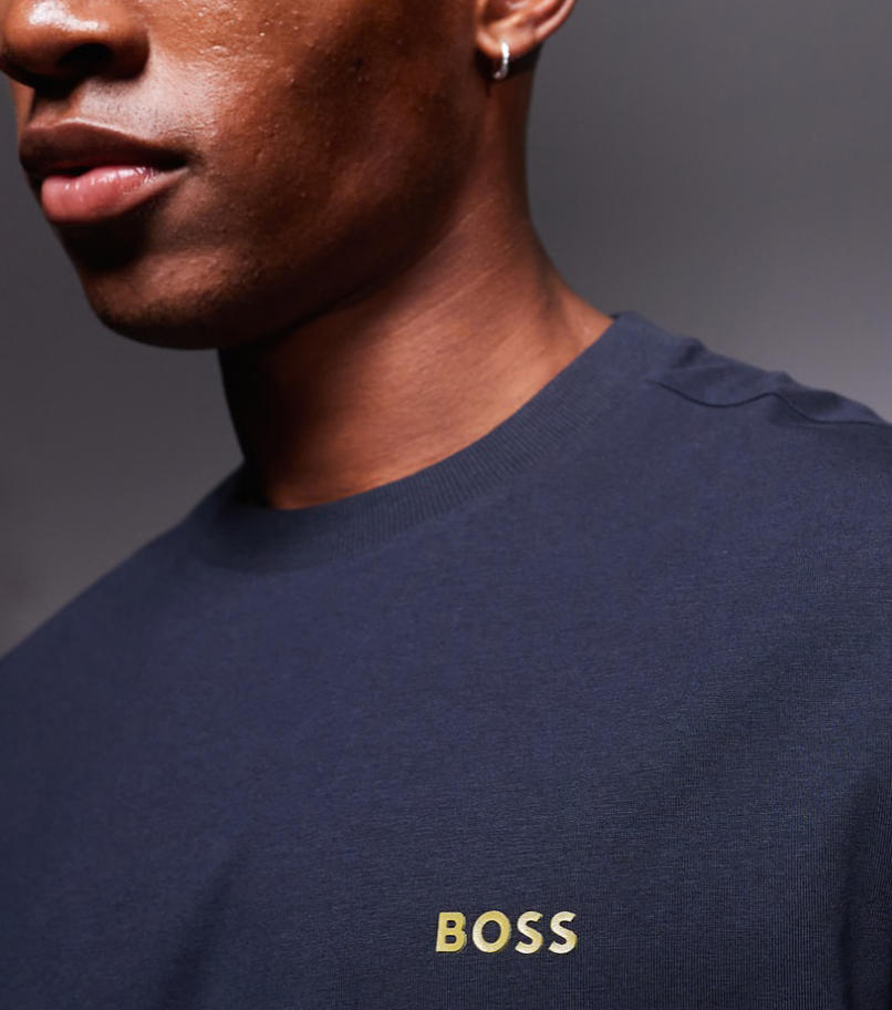 BOSS Stretch Cotton T-Shirt with Small Side-Center Logo
