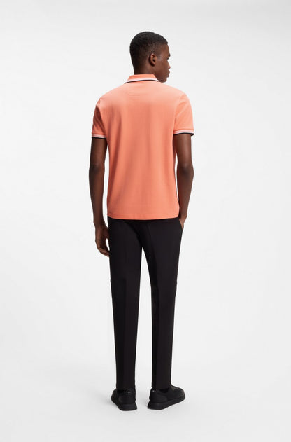 BOSS Men's Slim-Fit Pique Polo Shirt with Contrast Tipped Collar