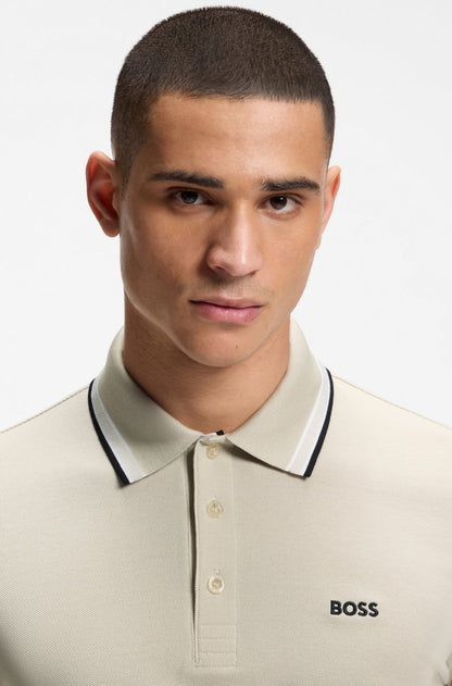 BOSS Men's Slim-Fit Pique Polo Shirt with Contrast Tipped Collar