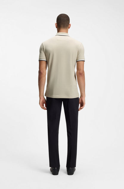 BOSS Men's Slim-Fit Pique Polo Shirt with Contrast Tipped Collar