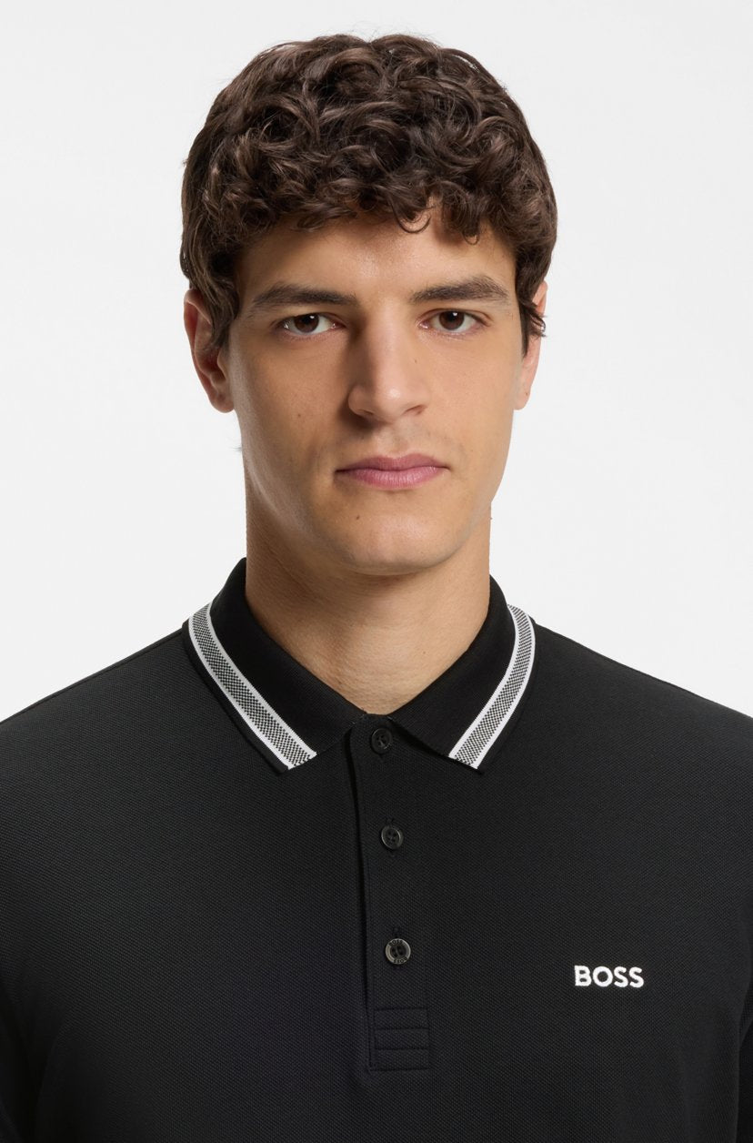 BOSS Men's Slim-Fit Pique Polo Shirt with Contrast Tipped Collar