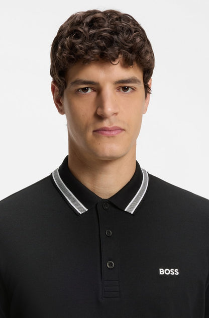 BOSS Men's Slim-Fit Pique Polo Shirt with Contrast Tipped Collar