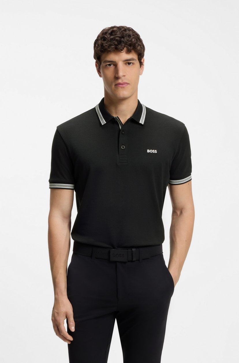 BOSS Men's Slim-Fit Pique Polo Shirt with Contrast Tipped Collar