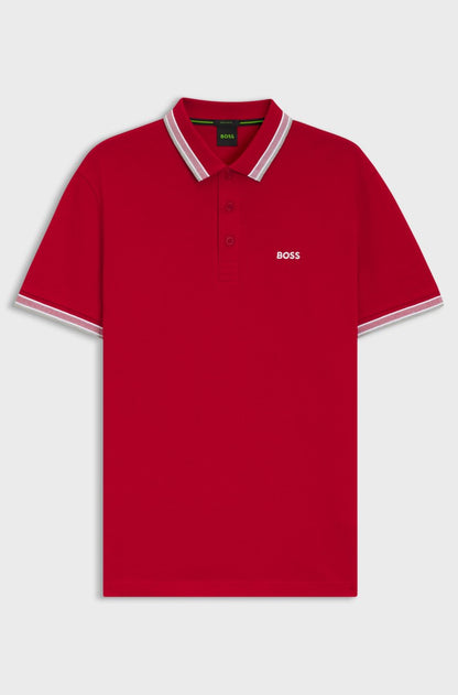 BOSS Men's Slim-Fit Pique Polo Shirt with Contrast Tipped Collar