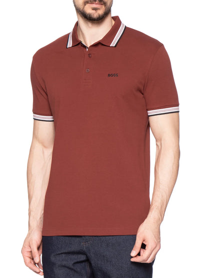 BOSS Men's Slim-Fit Pique Polo Shirt with Contrast Tipped Collar
