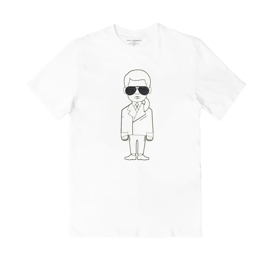 Karl Lagerfeld Mini Avatar Chest Graphic Tee | Premium Men's Casual Short Sleeve Shirt