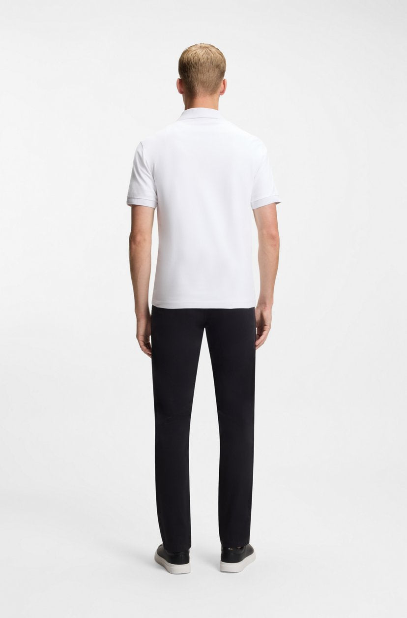 BOSS Men's Slim-Fit Pique Polo Shirt with Square Silicone Logo Patch and Tipped Collar