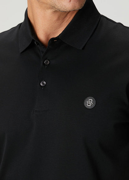 BOSS Men's Slim-Fit Polo Shirt with Circular Double-B Logo Badge