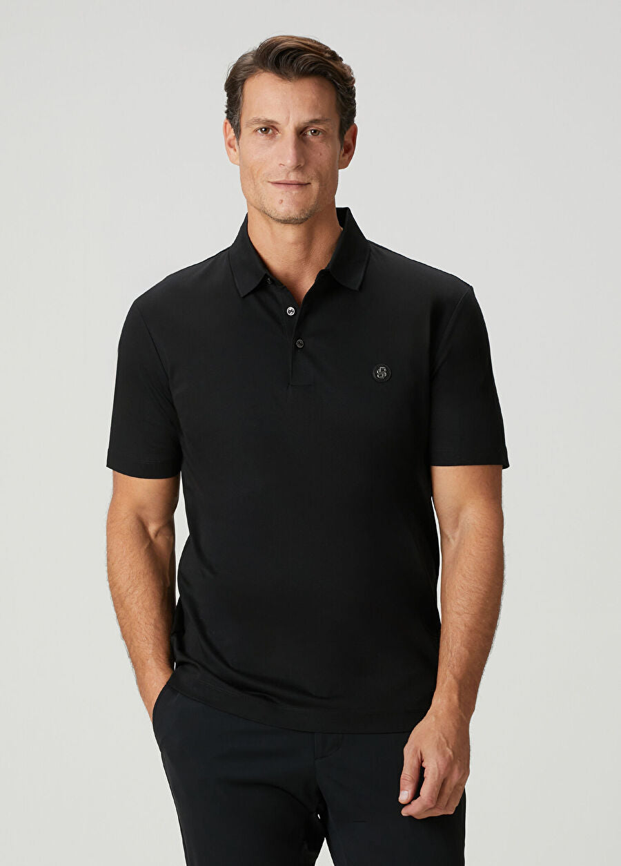 BOSS Men's Slim-Fit Polo Shirt with Circular Double-B Logo Badge