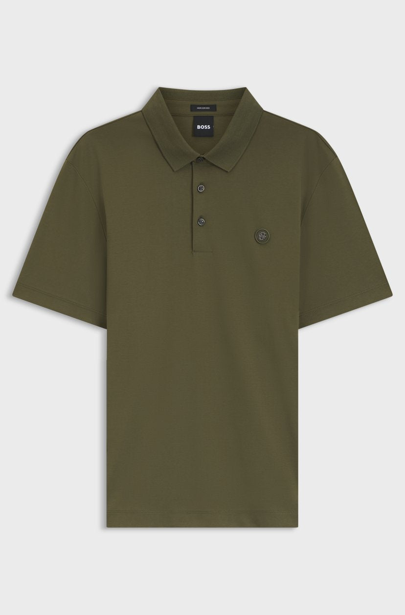 BOSS Men's Slim-Fit Polo Shirt with Circular Double-B Logo Badge