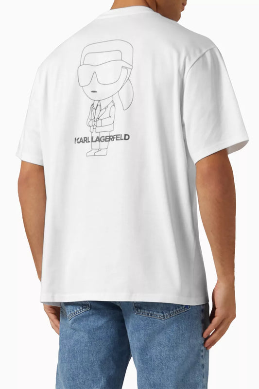 Karl Lagerfeld Paris Men's Linear Logo Box T-Shirt | Luxury Designer Crewneck Tee