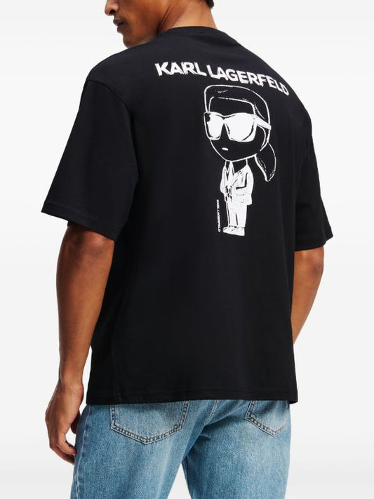 Karl Lagerfeld Paris Men's Center Mini Logo T-Shirt | Luxury Designer Crewneck Tee