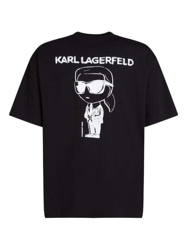 Karl Lagerfeld Paris Men's Center Mini Logo T-Shirt | Luxury Designer Crewneck Tee