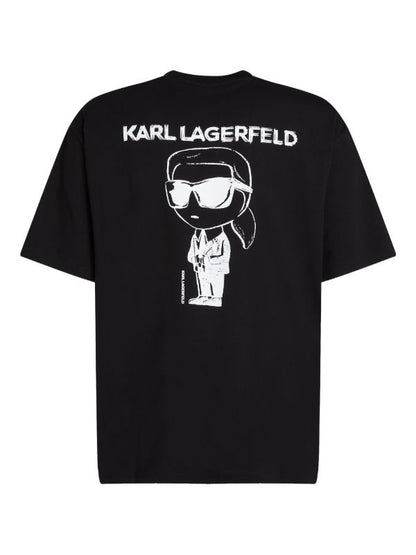 Karl Lagerfeld Paris Men's Center Mini Logo T-Shirt | Luxury Designer Crewneck Tee