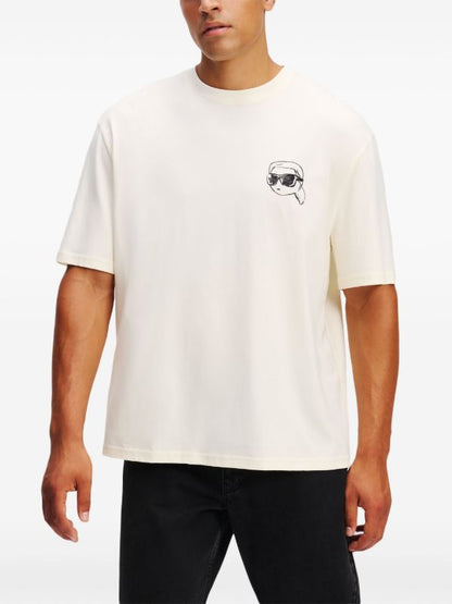 Karl Lagerfeld Paris Men's Center Mini Logo T-Shirt | Luxury Designer Crewneck Tee