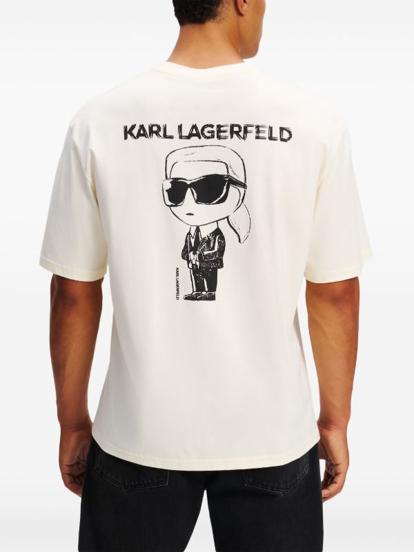 Karl Lagerfeld Paris Men's Center Mini Logo T-Shirt | Luxury Designer Crewneck Tee