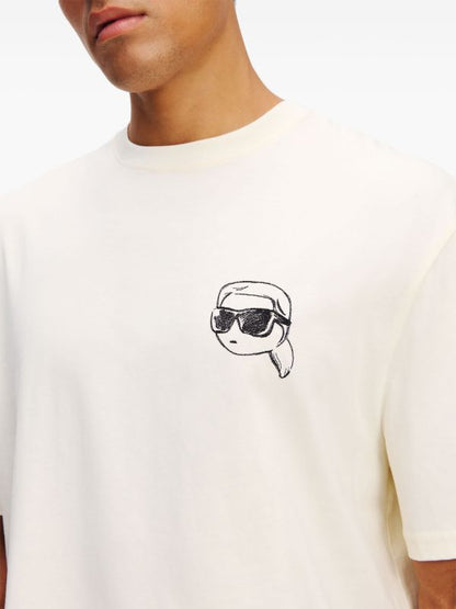 Karl Lagerfeld Paris Men's Center Mini Logo T-Shirt | Luxury Designer Crewneck Tee