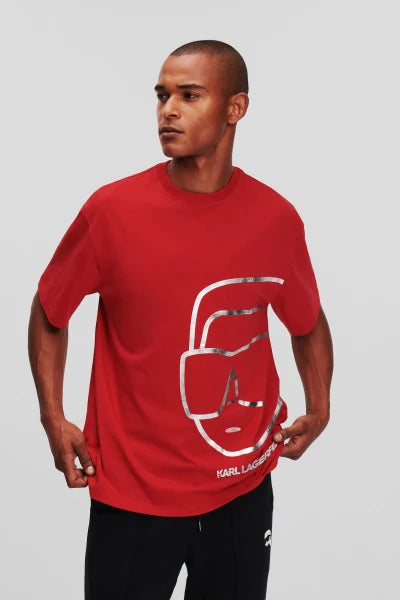 Karl Lagerfeld Paris Men's Ikonik Silhouette Graphic T-Shirt | Designer Crewneck Tee