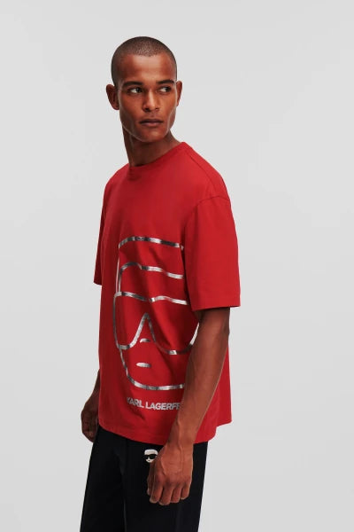 Karl Lagerfeld Paris Men's Ikonik Silhouette Graphic T-Shirt | Designer Crewneck Tee