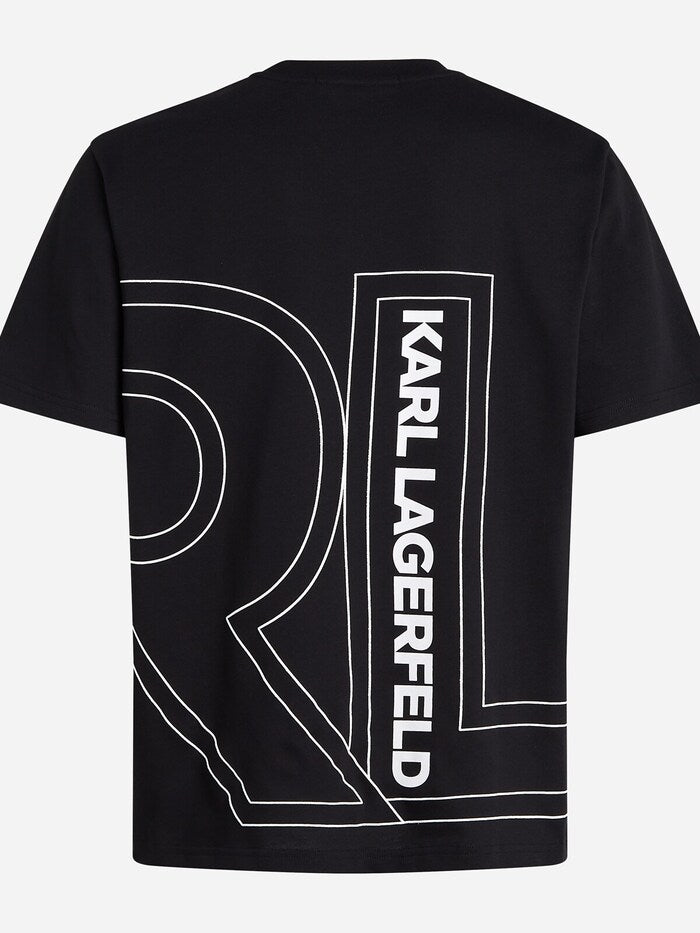 Karl Lagerfeld Paris Men's Monogram Graphic T-Shirt | Luxury Streetwear Crewneck Tee