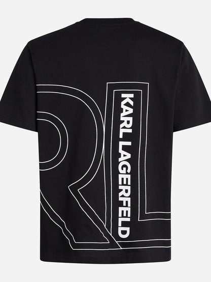 Karl Lagerfeld Paris Men's Monogram Graphic T-Shirt | Luxury Streetwear Crewneck Tee