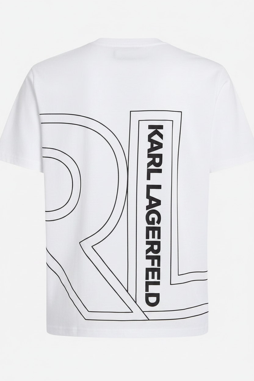 Karl Lagerfeld Paris Men's Monogram Graphic T-Shirt | Luxury Streetwear Crewneck Tee