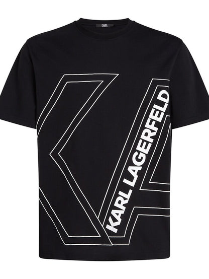 Karl Lagerfeld Paris Men's Monogram Graphic T-Shirt | Luxury Streetwear Crewneck Tee