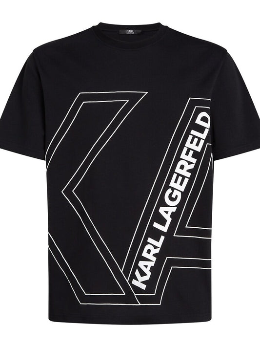 Karl Lagerfeld Paris Men's Monogram Graphic T-Shirt | Luxury Streetwear Crewneck Tee