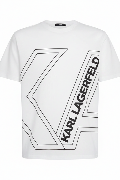 Karl Lagerfeld Paris Men's Monogram Graphic T-Shirt | Luxury Streetwear Crewneck Tee