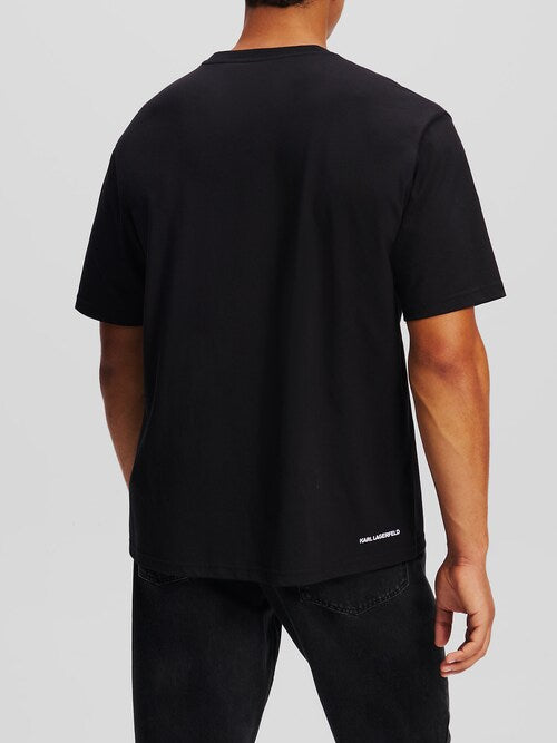 Karl Lagerfeld Paris Men's Logo Tape Graphic T-Shirt | Luxury Designer Crewneck Tee
