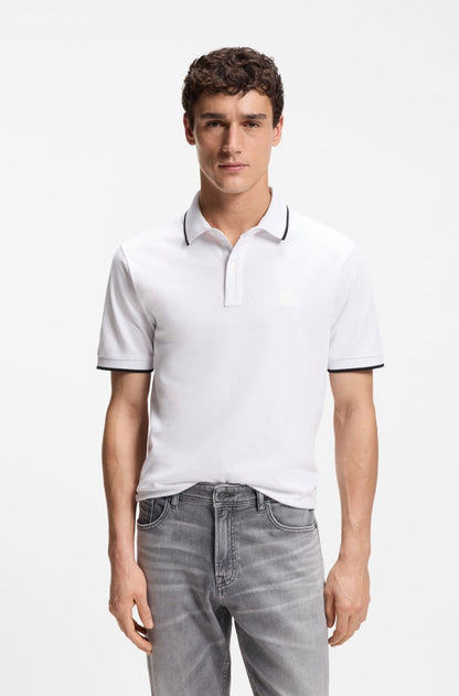BOSS Slim-Fit Polo Shirt with Silicone Logo Badge