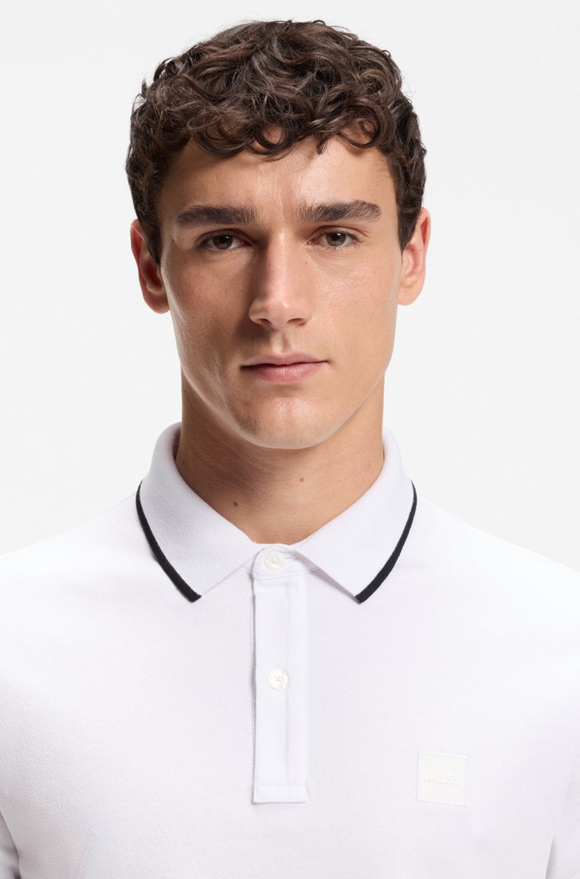 BOSS Slim-Fit Polo Shirt with Silicone Logo Badge
