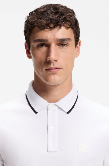 BOSS Slim-Fit Polo Shirt with Silicone Logo Badge