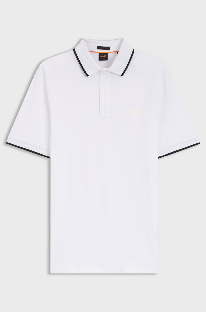 BOSS Slim-Fit Polo Shirt with Silicone Logo Badge