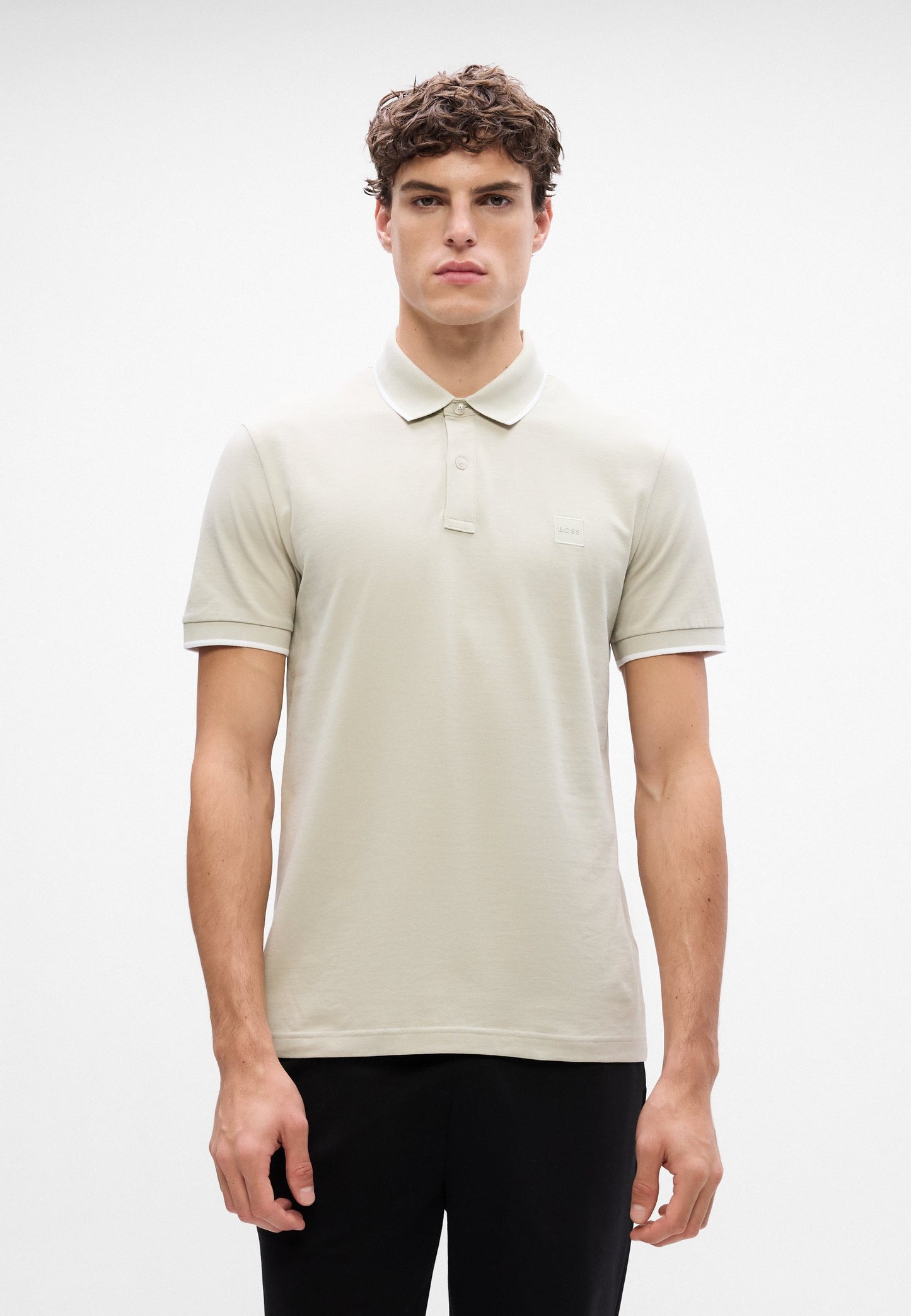 BOSS Slim-Fit Polo Shirt with Silicone Logo Badge