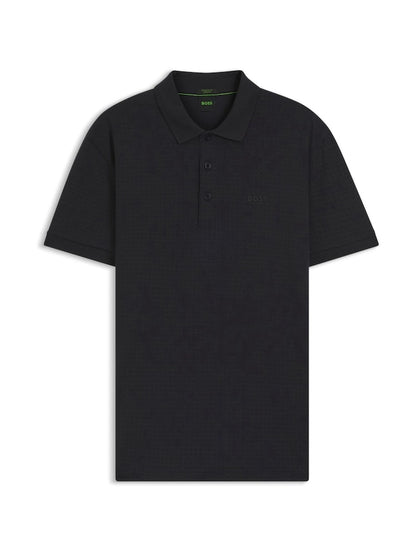 BOSS Regular-Fit Stretch Polo Shirt with Geometric Pattern