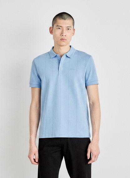 Boss The Motion Active Cotton Regular Fit Vertical-Striped Polo Shirt for Men