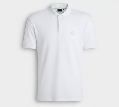 Boss Modern Performance Polo with Tonal Rubberized Logo Green Line