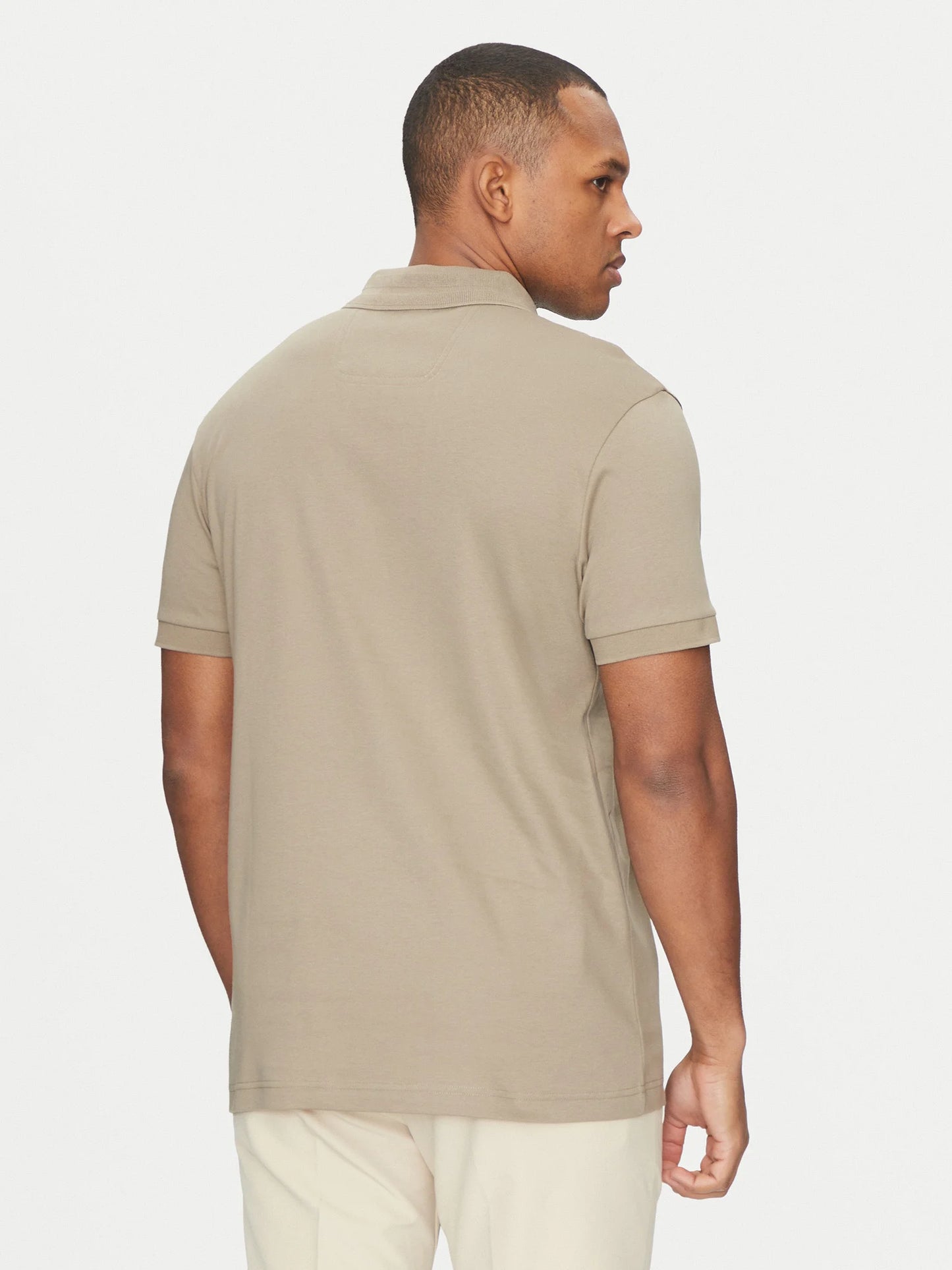 Boss Modern Performance Polo with Tonal Rubberized Logo Green Line