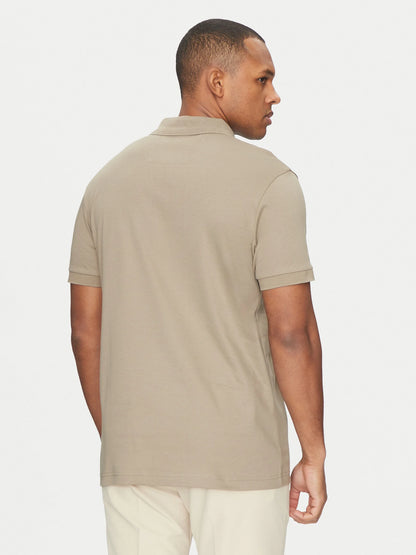 Boss Modern Performance Polo with Tonal Rubberized Logo Green Line
