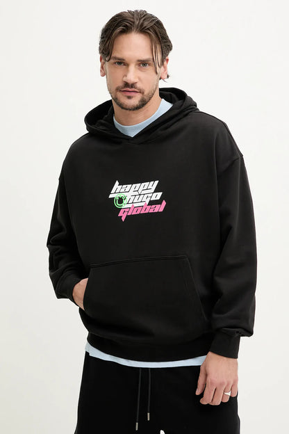 Happy Hugo Global: Lean Blue Graphic Hoodie