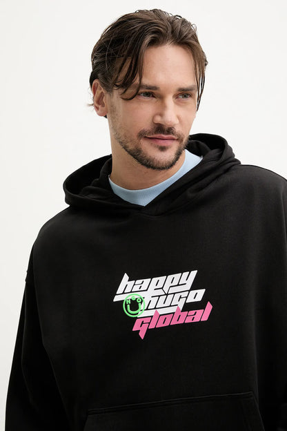 Happy Hugo Global: Lean Blue Graphic Hoodie