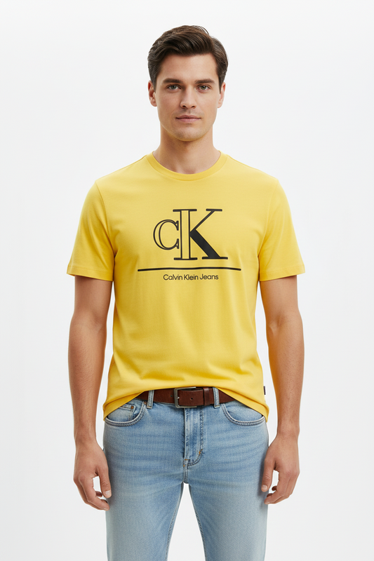 Men's Designer T-Shirt with Large Ck Logo
