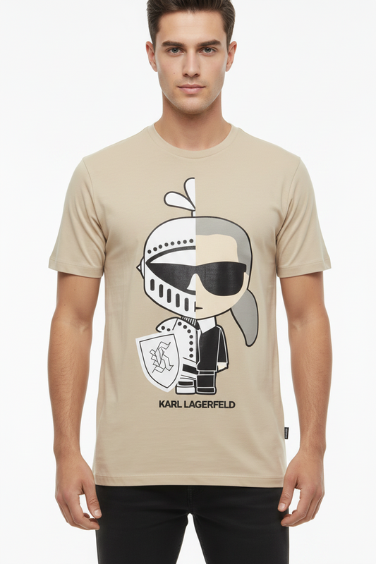 Karl Lagerfeld Paris Men's Embossed Box Logo T-Shirt | Luxury Designer Crewneck Tee