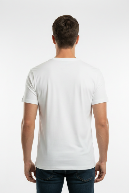Karl Lagerfeld Paris Men's Stacked Linear Logo T-Shirt | Luxury Designer Crewneck Tee