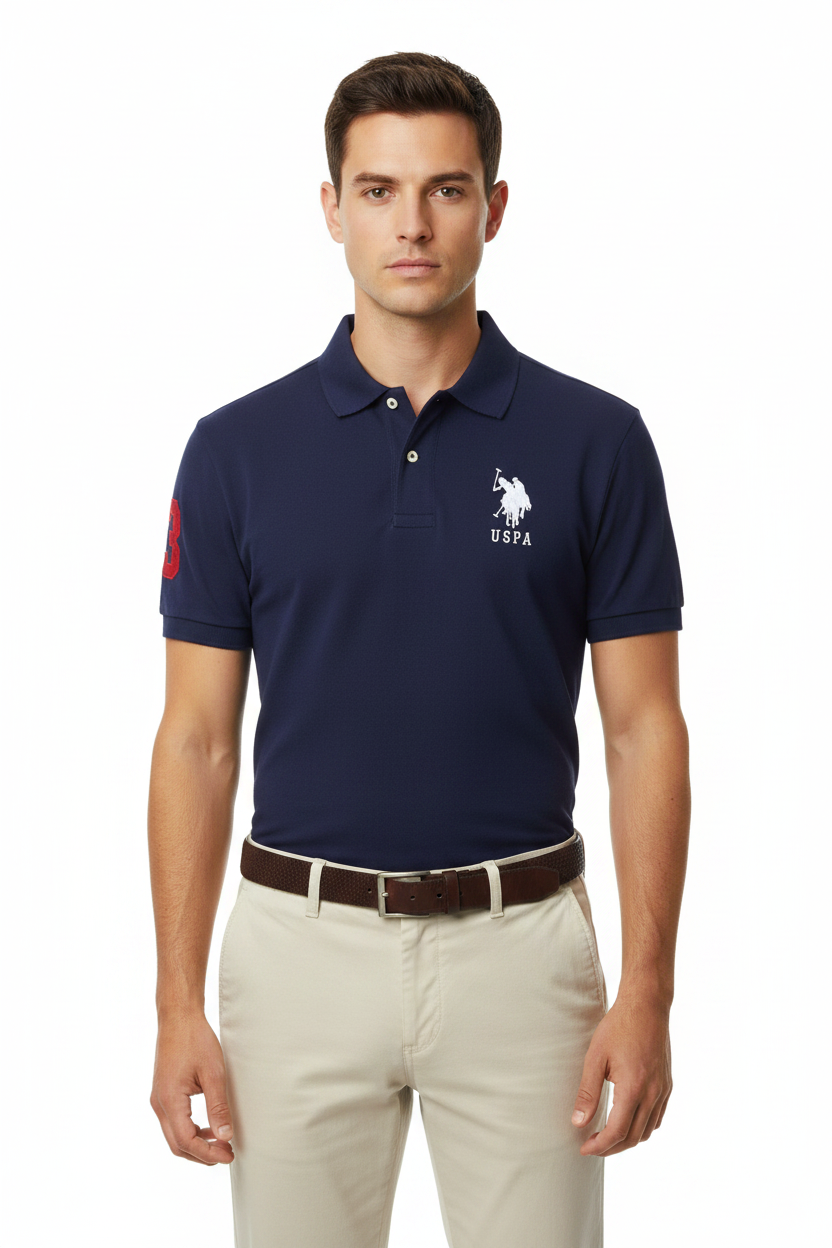 U.S. Polo Assn. Men's Big Logo Placket Polo Shirt