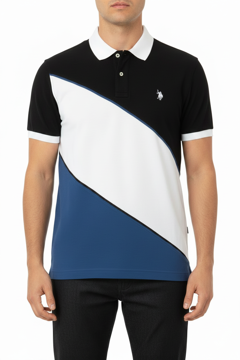 U.S. Polo Assn. Men's Diagonal Colorblock Polo Shirt