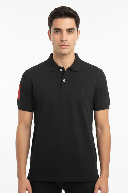 U.S. Polo Assn. Men's Classic Fit Pique Polo Shirt With Sleeve Embroidery