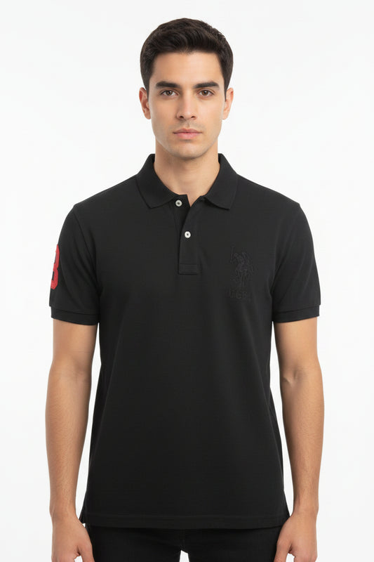 U.S. Polo Assn. Men's Classic Fit Pique Polo Shirt With Sleeve Embroidery