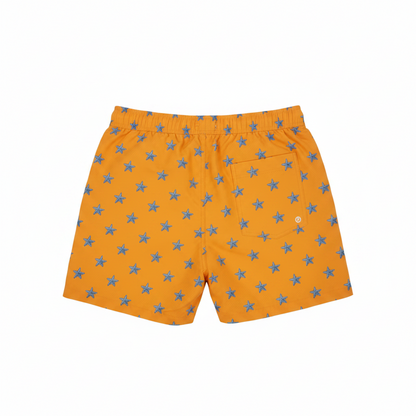 MNG Starfish Print Swim Shorts with Elastic Drawstring Waist